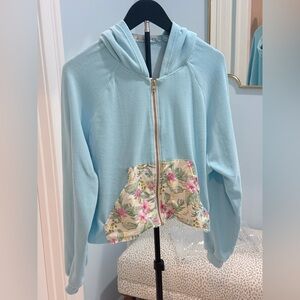 LoveShackFancy Floral Pocket Light Blue Women's Jacket
